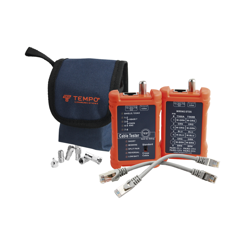 Tester profesional para mapeo de cables de red, coaxiales