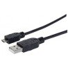 Cable USB 2.0 tipo a - micro USB, 1.8 mts negro para dispositivos móviles