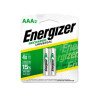 Batería de Hidruro de metal de níquel (NiMH) recargable AAA Energizer - 650 mAh -Paquete con 2 pilas