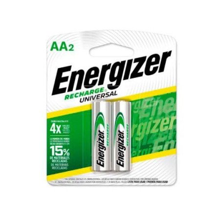 Batería de Hidruro de metal de níquel (NiMH) recargable AA Energizer - 200 mAh -Paquete con 2 pilas