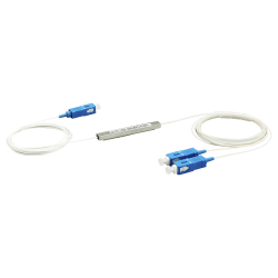 Splitter (divisor óptico) tipo PLC, de 1X2, conectores SC, UPC