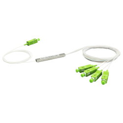 Splitter (divisor óptico) tipo PLC, 1x4, conectores SC, APC