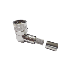 Conector n macho ángulo recto, plegable hex. Con pin cautivo para cables tipo RG8