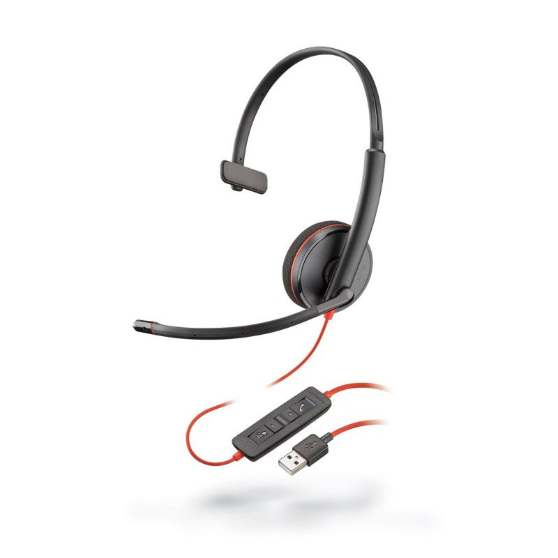 Audífono y mic de diadema Plantronics Blackwire C3210 alámbrica monoaural USB