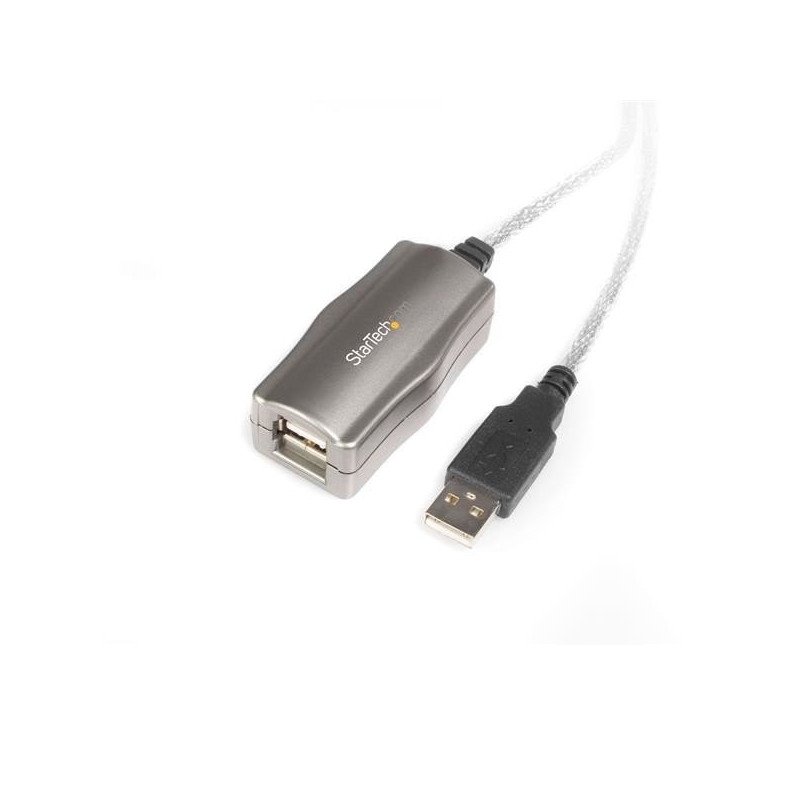 Cable de extensión StarTech.com, 4.6 m, USB A, USB A, Macho/hembra, Gris