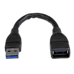 Cable USB StarTech.com USB3EXT6INBK, USB A, USB A, Macho/hembra, 3 m, Negro