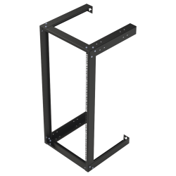 Rack abierto de 19" para montaje en pared de 24 unidades."
