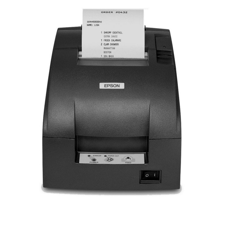 Miniprinter Epson TM-U220d-806, matricial, negra, USB, recibo, corte manual