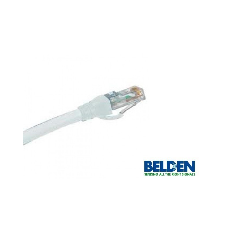 Cable de red UTP cat. 5e Belden C501109004 calibre 24, longitud 1.2 mts, color blanco
