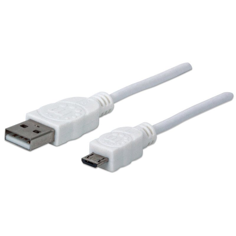 Cable Manhattan USB versión 2.0 a-micro b 1.0 m blanco Cable Manhattan USB versión 2.0 a-micro b 1.0 m blanco