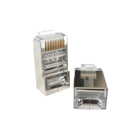Conector RJ45 para Cable FTP/STP Categoría 5E, Blindado sin pin a tierra.