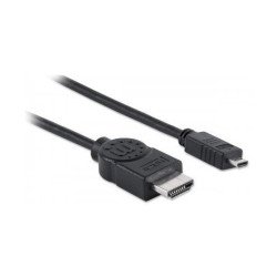 Cable HDMI Manhattan v 1.4 macho a micro HDMI+ethernet 2 mts