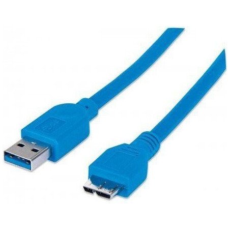 Cable USB 3.0 Manhattan macho A/micro B macho, 2 m, azul