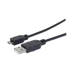 Cable USB 2.0 tipo a - micro USB, 0.5 mts negro para dispositivos móvi