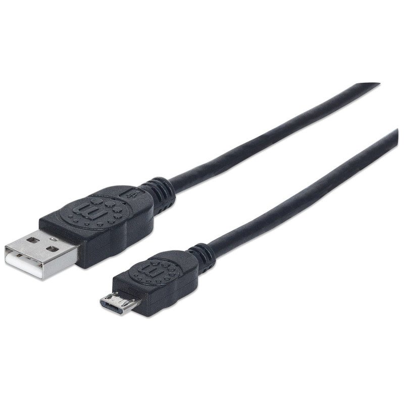 Cable USB Manhattan de alta velocidad versión 2.0 a-micro b 3.0m negro
