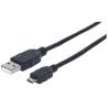 Cable USB Manhattan de alta velocidad versión 2.0 a-micro b 3.0m negro