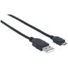 Cable USB Manhattan de alta velocidad versión 2.0 a-micro b 3.0m negro