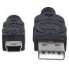 Cable USB 2.0 a macho/mini B de 5 pines, negro, 1.8 m Manhattan