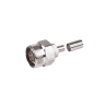 Conector N macho hex, de anillo plegable y pin cautivo para cables RG-8/x, LMR-240, ni/au/teflón.
