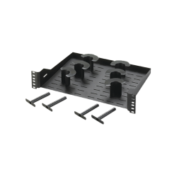 Administrador de cable horizontal de 2ur, con postes para control de radio de curvatura, de 19in, color negro