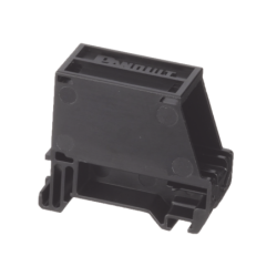 Adaptador de 1 puerto, para conectores tipo mini-com, blindado, montaje en riel DIN estándar de 35mm, color negro