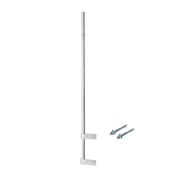 Mástil liviano de pared de 1.5 m (diam. 1-1/4") con cejas de fijación soldadas, ¡no se gira! Incluye taquetes para instalación.