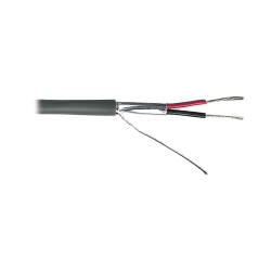 Cable 2 x 18 AWG, blindado, 305 metros, riser, UL, color gris, hecho en México