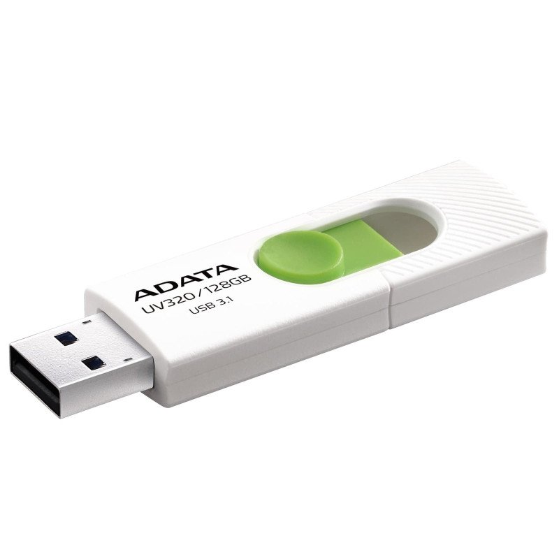 Memoria Adata 128GB USB 3.1 UV320 retráctil blanco-Verde