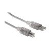 Cable USB 2.0 Manhattan a-b de 5.0 mts plata