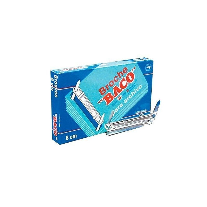 Broche de 8 cm metálico Baco 182, 1 caja con 50 piezas