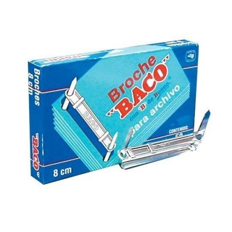Broche de 8 cm metálico Baco 182, 1 caja con 50 piezas