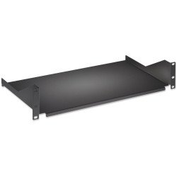 Charola rack 19", 2u, 40cm, solida, 25 kg
