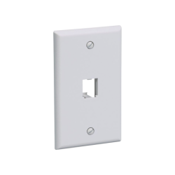 Placa de pared vertical clásica, salida para 1 puerto mini-com, color blanco