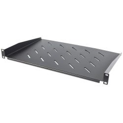 Charola rack 19", 1u, 30cm, ventilada, 25 kg