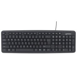 Kit de Mouse y Teclado 178464 Manhattan - Estándar, Negro, 1000 DPI