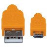 Cable USB versión 2.0 A-micro B 1.0 m textil azul/naranja