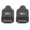 Cables USB-C Manhattan USB-C macho a USB-C macho - USB C, USB C, Macho/Macho, 2 m, Negro