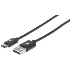 Cable USB Manhattan C de alta velocidad C macho/a macho 1m negro