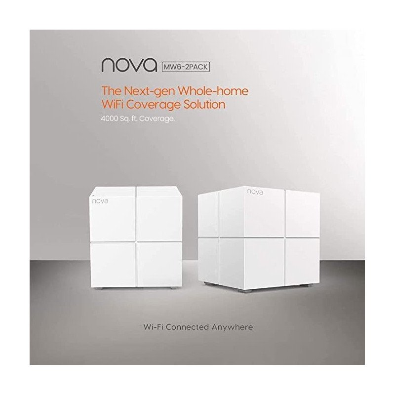 Tenda MW6 2-Pack router inalámbrico Gigabit Ethernet Doble banda (2,4 GHz / 5 GHz) Blanco