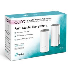 KIT Sistema MESH Wifi TP-Link Deco E4(2-Pack) - 2.4 / 5 GHz, 2, 2, 1200 Mbps, Color blanco