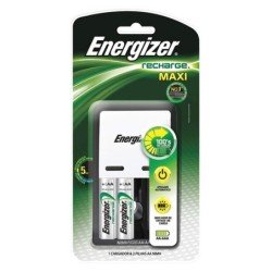 Cargador de pila Energizer Maxi, contiene 2 pilas AA