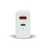 Cargador para pared. Vorago AU-350-WH blanco. Quick charge, cargador de pared, blanco. Quick charge 3.0a pd 20w USB a y tipo c b