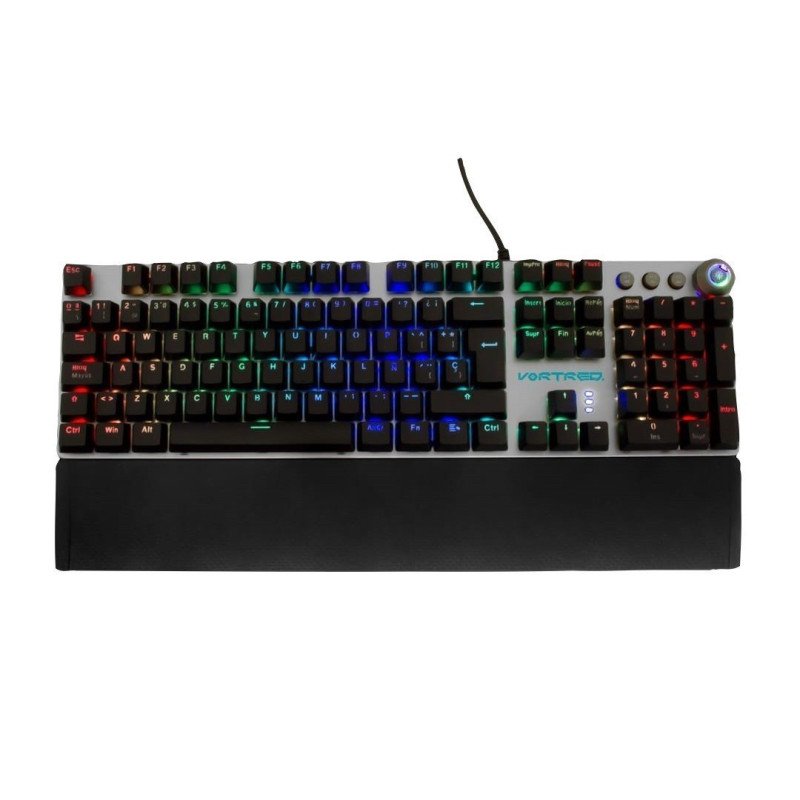Teclado mecánico programable vortred v-930600 - negro, RGB