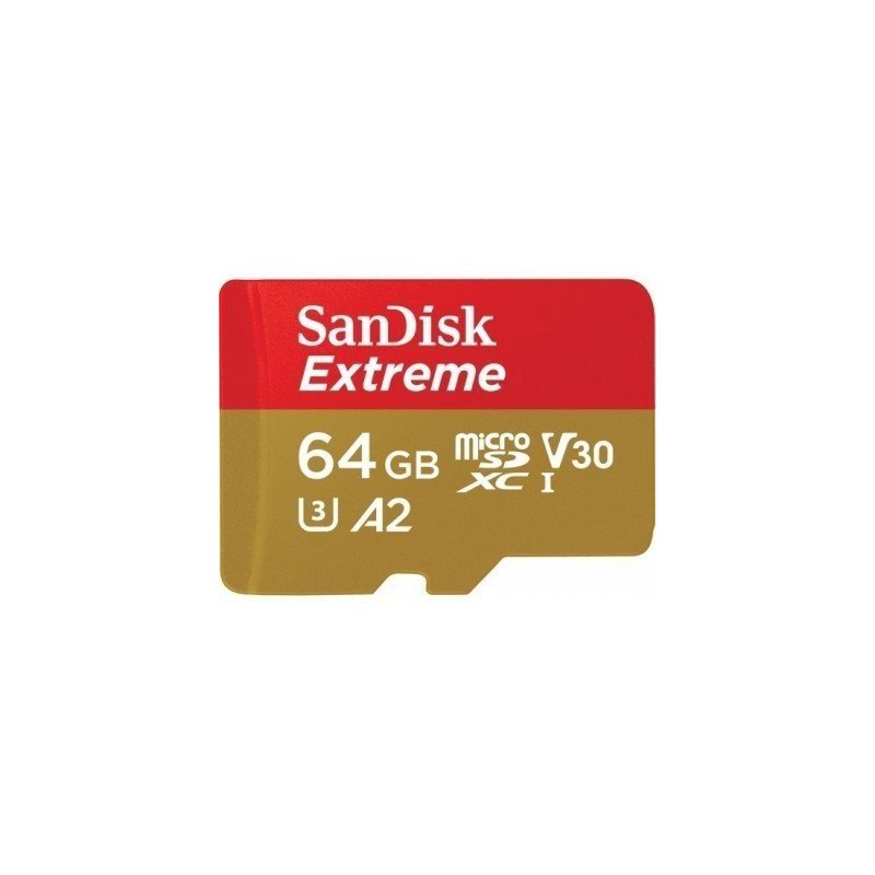 Memoria SanDisk EXTREME Micro SDHC 64GB Clase SANDISK SDSQXA2-064G-GN6MA, 64 GB, Rojo, Clase 10