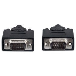 Cable moldeado negro para monitor SVGA. 7.6 mts. D sub 15HD macho a D sub 15HD hembra.