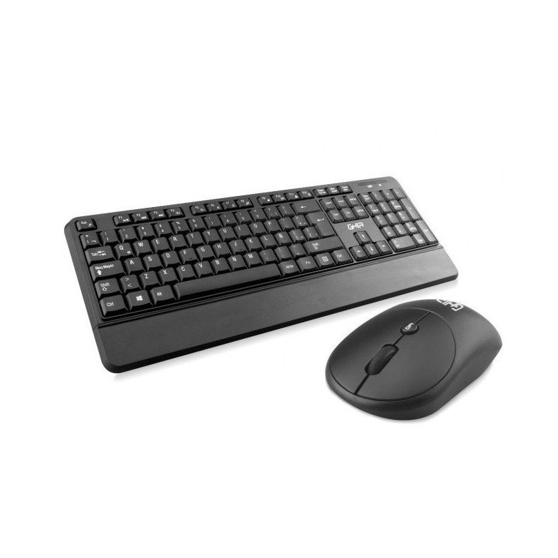 Teclado/mouse combo inalámbrico compacto GT4000BG Ghia, color negro/gris