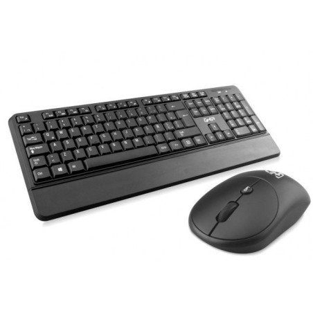 Teclado/mouse combo inalámbrico compacto GT4000BG Ghia, color negro/gris