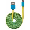 Cable plano Manhattan USB versión 2.0 a macho -micro b macho 1.8m azul/amarillo