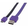Cable Manhattan USB v2.0 A-micro B 1.0 m plano negro, morado