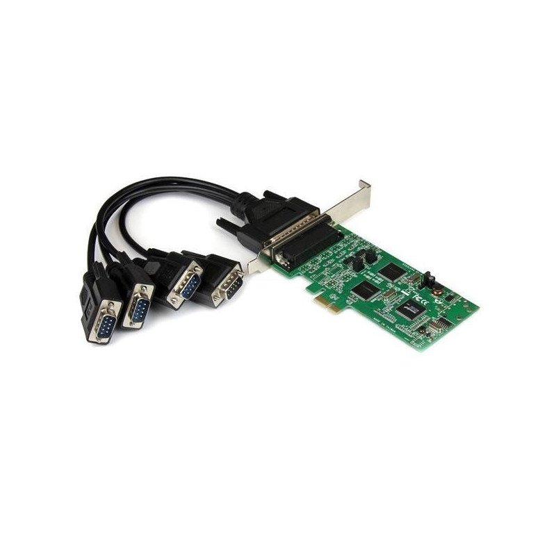 StarTech.com Tarjeta Adaptadora PCI Express PCIe de 4 Puertos Serie Serial Combo RS232 y RS485 RS 422 DB9